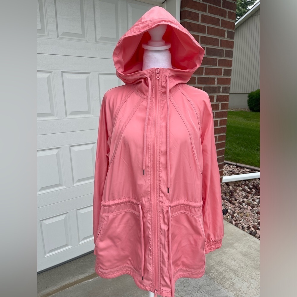 T by Talbots Coral Rain Utility Jacket, Size Medium